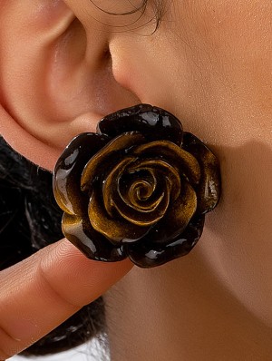 Gradient Stereo Rose Earrings