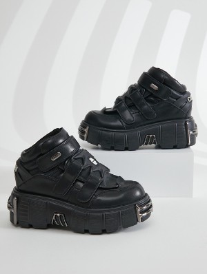 Punk Metal Decor Platform Heels Sneaker