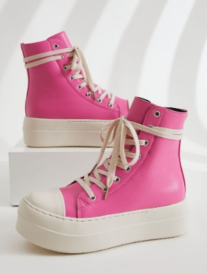 PU Lace Up Platform Heels Sneaker