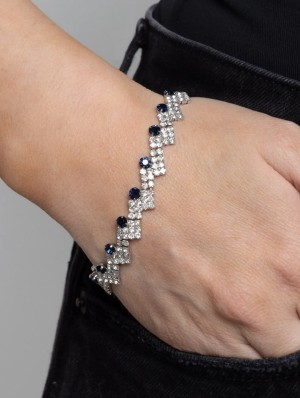 Colorblock Inlay Rhinestone Shiny Irregular Bracelet
