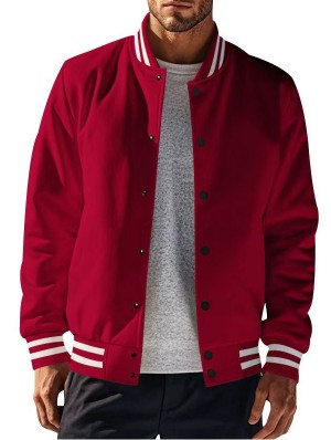 Plain Color Single Breasted Bomber Jackets