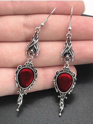 Irregular Animal Figure Jewel Decor Carved Patterns Pendant Earrings