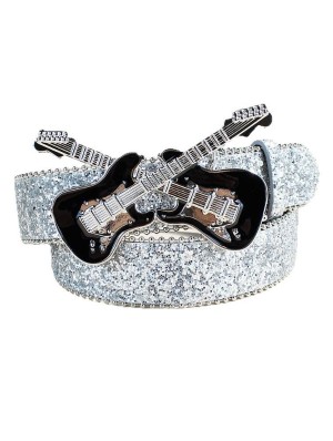 Stereo Guitar Pattern Shiny Belt