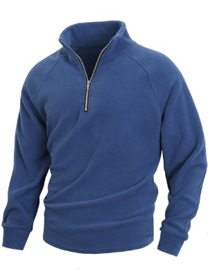 Fluff Round Neck Zipper Casual Sweatshirt