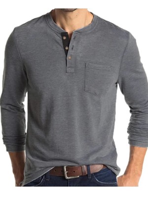  Chest Pocket Pullover Long Sleeve Tee