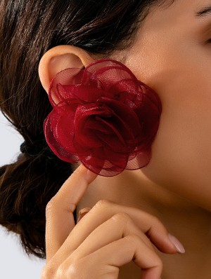 Flower Layered Gauze  Earrings