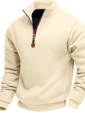 Solid Color Zipper Hoodies Sweatshirt