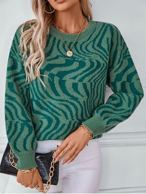 Pullover Zebra Vintage  Loose Long Sleeve Sweater