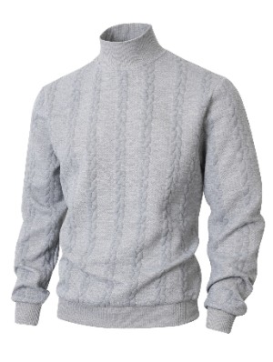 Wheatears Jacquard Weave Texture Highneck Long Sleeve Sweater