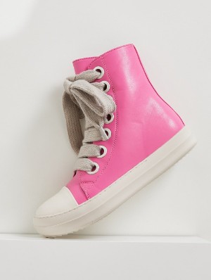 PU Zipper Patchwork Lace Up High Top Sneaker