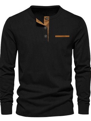 Pure Color Pullover Fitted Long Sleeve Tee