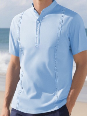 Pullover Pure Color Short Sleeve Tee