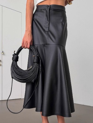 Patch Pure Color Mid-rise Skirts