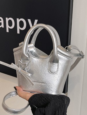 Glossy Star Pendant Leather Mini Satchels