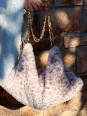 Fluff Zebra Leopard Plush Shoulder Bags