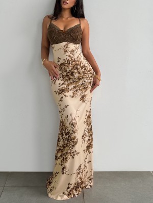 Patchwork Spandex Slip Sleeveless Dress