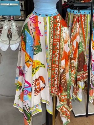 Irregular Printing A-line Casual Skirts
