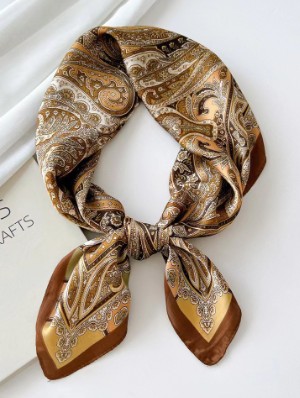 Vintage Paisley Printed Rayon Square Scarf
