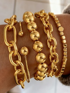 Beading Metal Chain Multi Bracelet Pack
