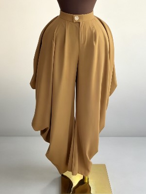 Pleated Baggy High Rise Long Harem Pants