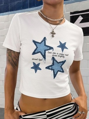 Star Printed Bodycon Baby Tee