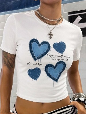 Letter Heart Printed Baby Tee