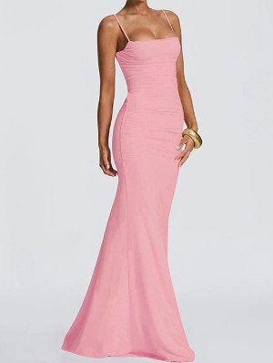 Pullover Spaghetti Straps Backless Sleeveless Dress