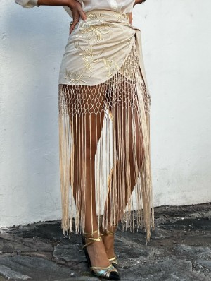 Embroidery Fringe Bandage Skirts