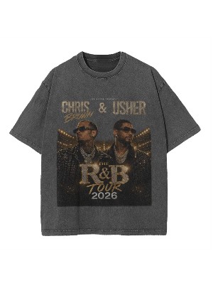 Washed Figure Printed Vintage Loose T-shirts