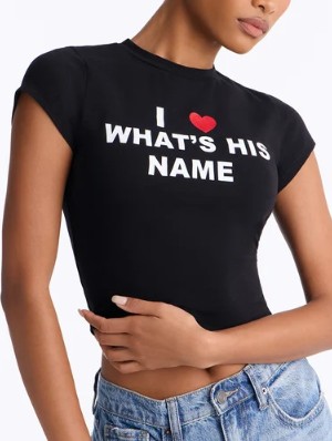Letter Printed Bodycon Cropped Tops