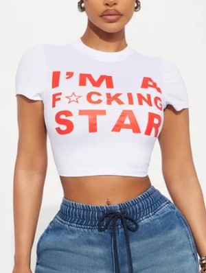 Letter Slogan Printed Baby Tee