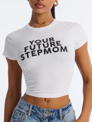 Letter Printed Crewneck Baby Tee