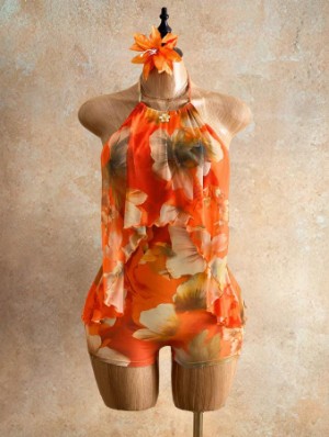 Floral Halter Backless Ruffle Lace-Up Rompers