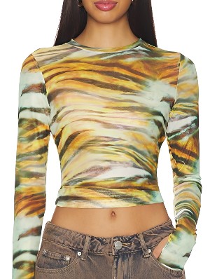Gradient Tie Dye Sheer Long Sleeve Layering Tee