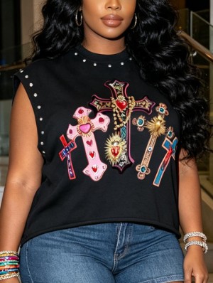 Abstract Cross Printed Loose Rivet Tanks