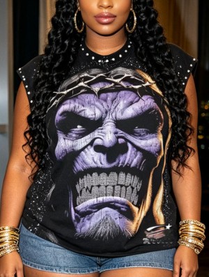Horror Printed Metal Decor Rivet Tanks