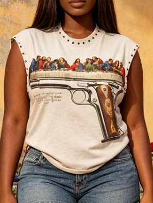 Abstract Printed Loose Vintage Rivet Tanks