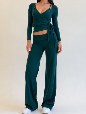 Tie-wrap V Neck 3 Piece Sets