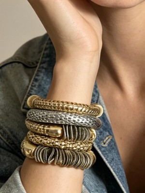 Mixed Metal Stackable Multi Bracelet Pack