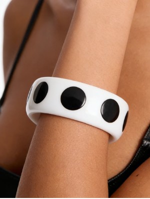 Colorblock Polka Dots Resin Bracelet
