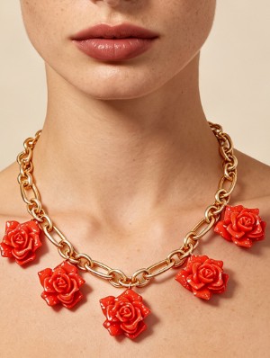Rose Plastic Electroplating Necklaces