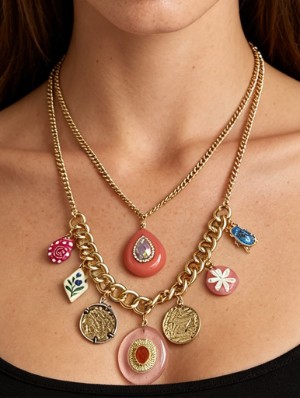 Geometric Pattern Alloy Electroplating Necklaces