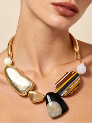 Irregular Resin Electroplating Necklaces