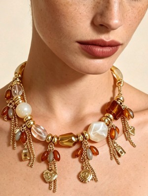 Heart Tassel Electroplating Necklaces