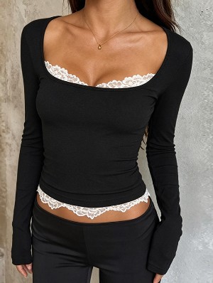 Long Sleeve Terylene Mid-rise Design Tops