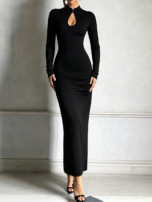 Spandex Mid-rise Long Sleeve Dress