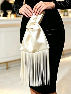 Elegant Silk Fringe Evening Handbags