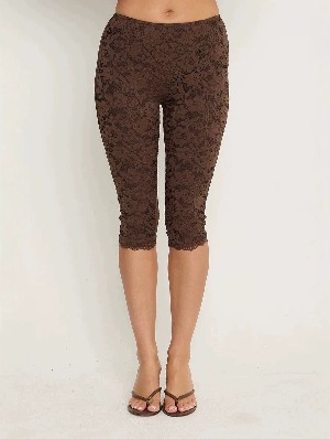 Chic Sheer Lace Capri Pants