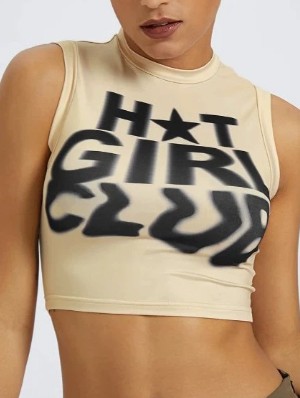 Letter Graffiti Bodycon Cropped Tanks