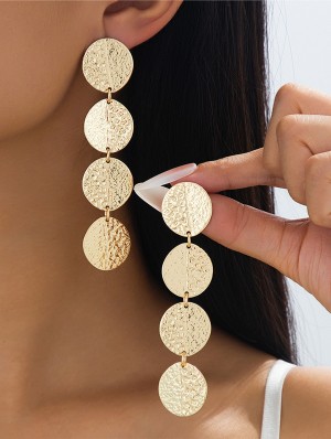 Pattern Alloy Electroplating Earrings